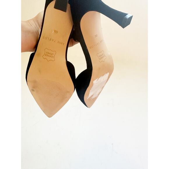 Ann Taylor NWOBN Kerry Suede Slingback Pumps Black 6 - Picture 5 of 6